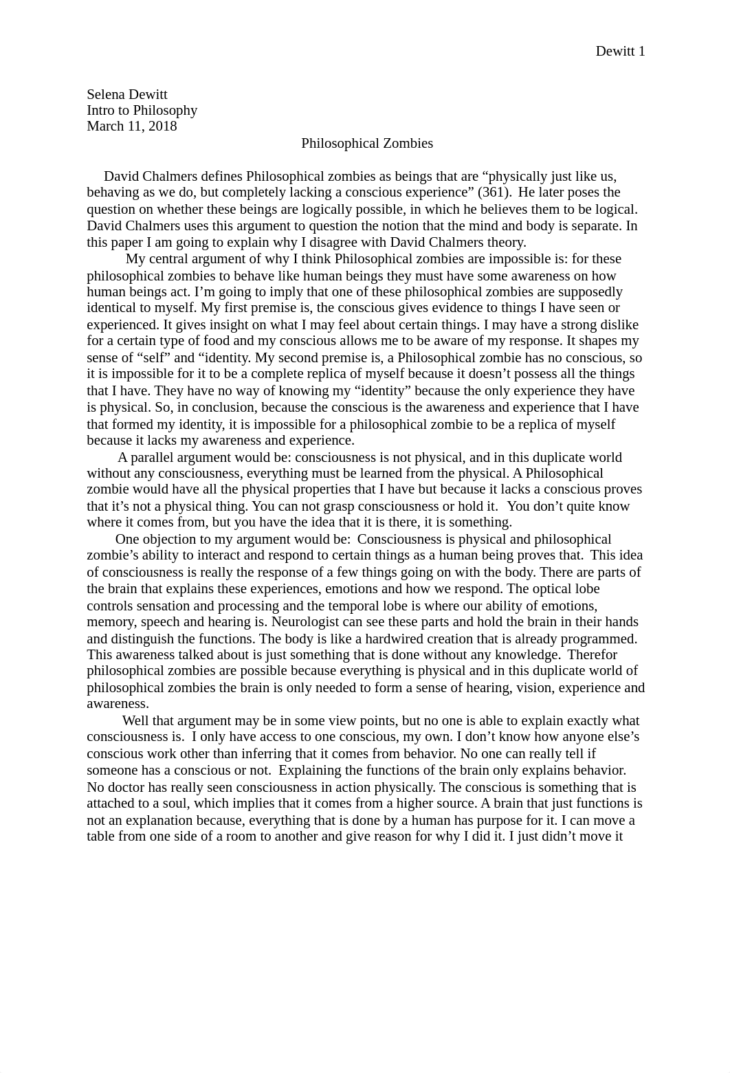 David Chalmer Philosophical Zombie Argument.docx_d24lxyzbwwf_page1