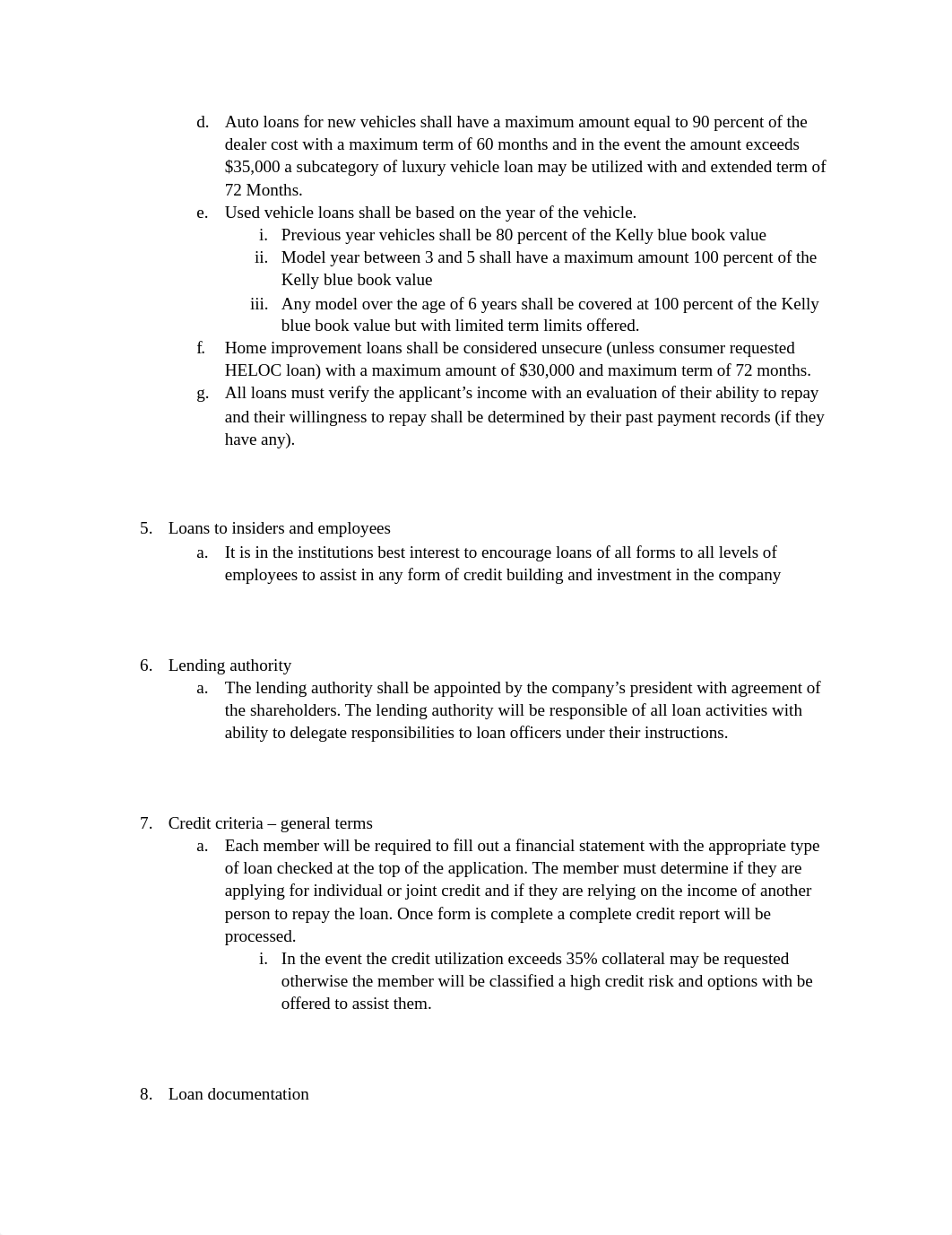 Credit Procedures - Week 7 - Loan Policy Assignment(1).docx_d25pevfep7l_page2