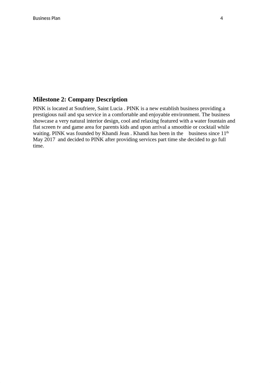 Running head :Business Plan
1
Business Plan
Khandi Jean
Monroe College_d26ww0nqwk5_page4