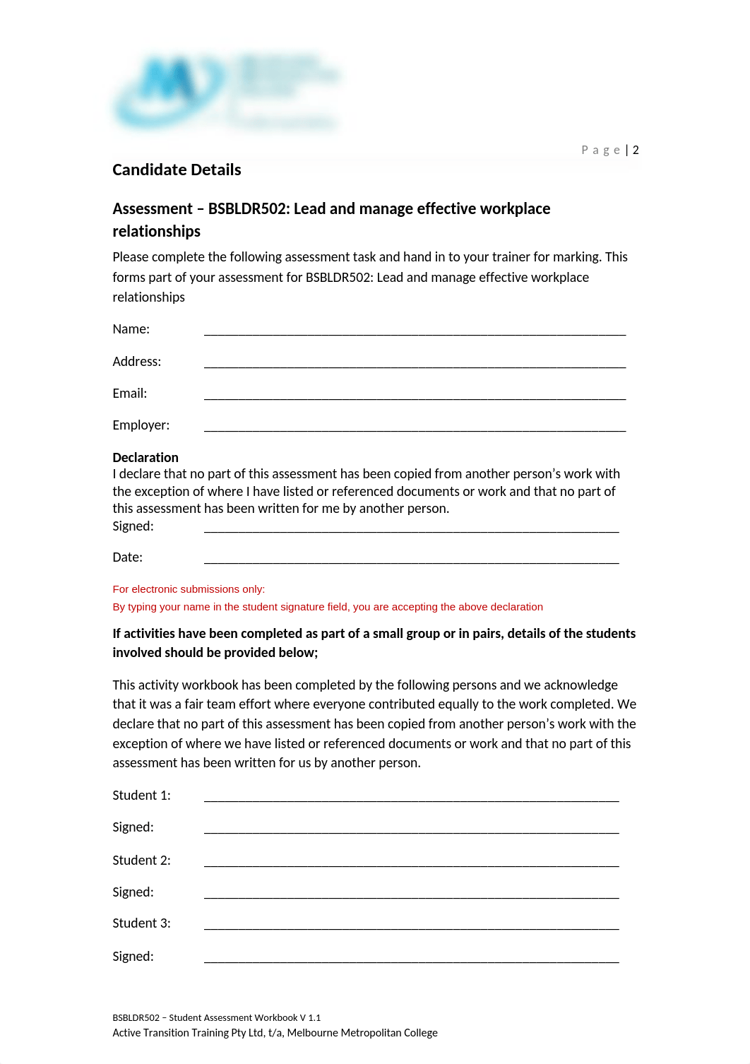 BSBLDR502 Student Assessment Workbook V1.1 (1).doc_d272m3ir35j_page2