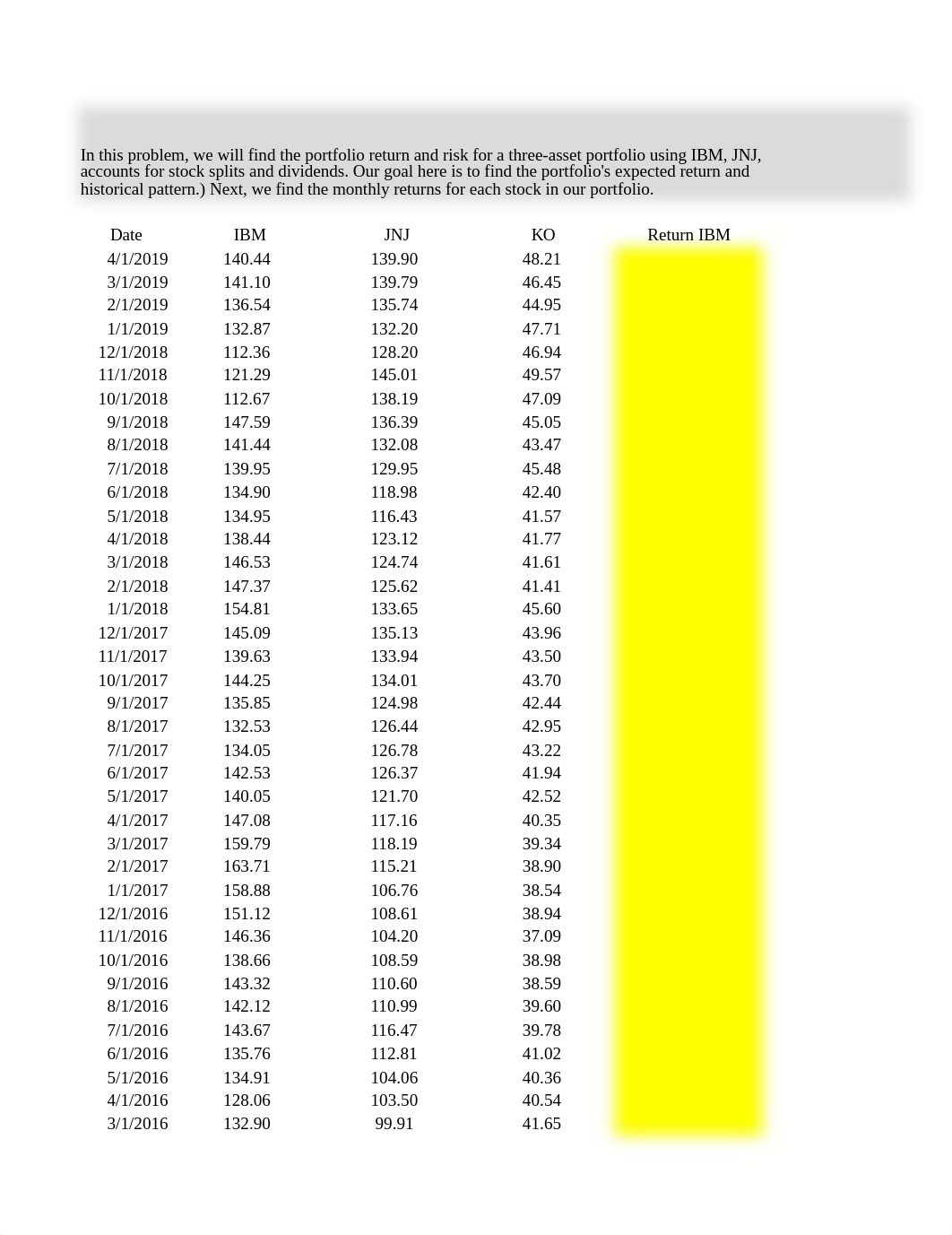 FIN 691 Graded Stocks and Returns Problem Set HOMEWORK2.xlsx_d280jw8is8y_page1