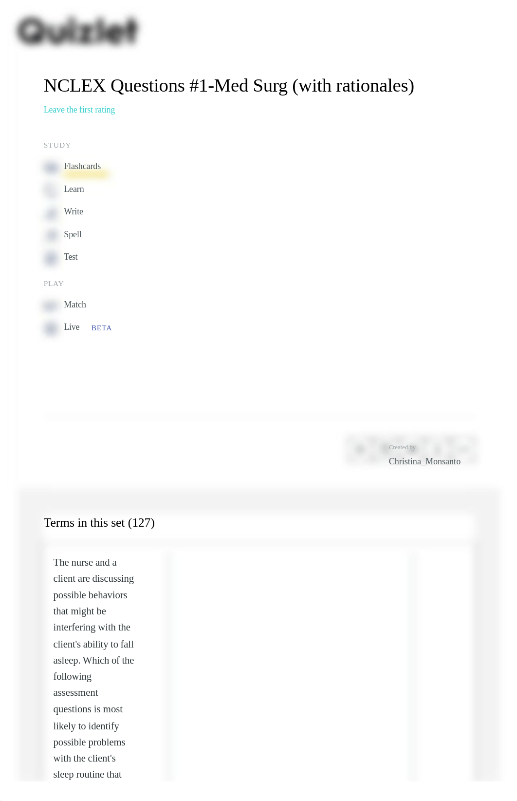 Study 127 Terms _ NCLEX Questions... Flashcards _ Quizlet.pdf_d28byfkylog_page1