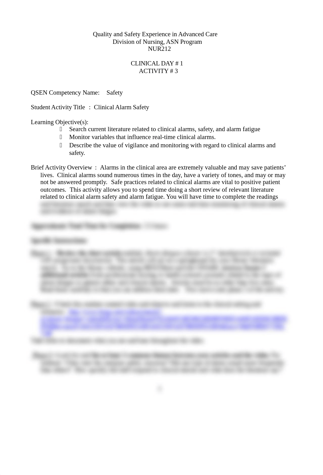 1. Instructions QSEN Safety and QI Activity 3 Clinical Alarm Safety (1).docx_d28tdespxdn_page1