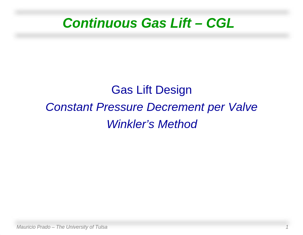 Production Engineering II - 08 - Continuous Gas Lift - Design.pdf_d2962c3lzrp_page1