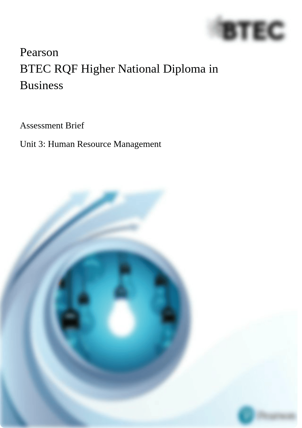 BTEC HN RQF Business Unit 3 Assignment Brief  HUMAN RESOURCE MANAGEMENT.pdf_d298d5ayvq2_page1