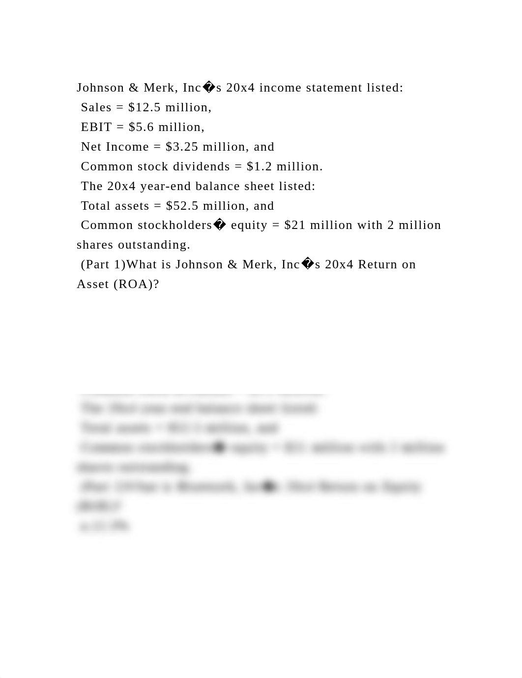 Johnson & Merk, Inc�s 20x4 income statement listed Sales = $12.5 .docx_d2992yc6l4e_page2