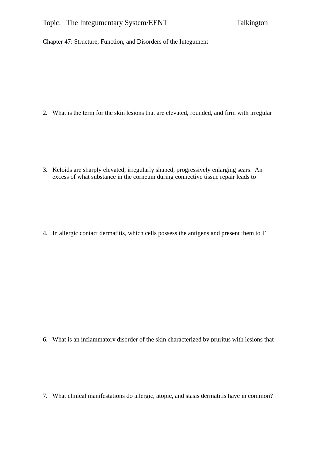 03 Integumentary EENT Study Questions.docx_d29kplbys5c_page1