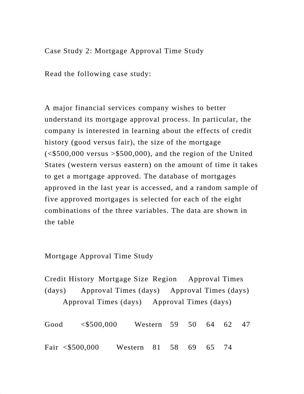 Case Study 2 Mortgage Approval Time StudyRead the following cas.docx_d29vctdj769_page2