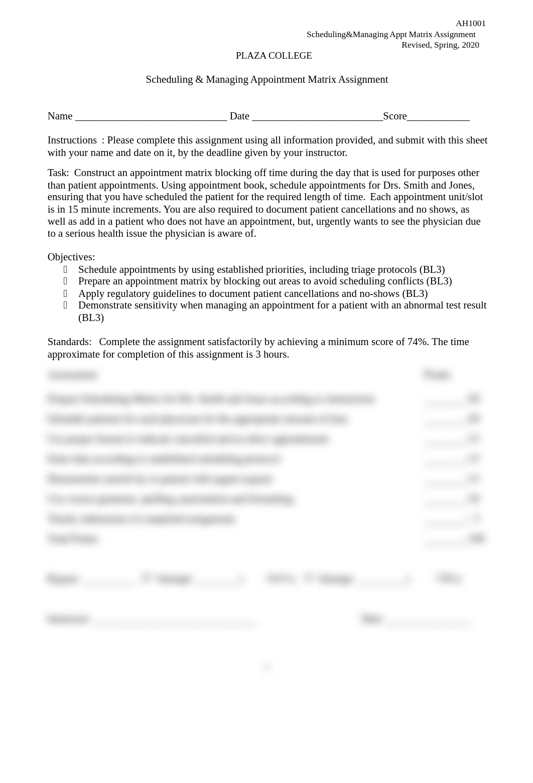 AH1001_Scheduling_Managing Appointment_Matrix_Assignment_Revised_Canvas (2).docx_d29vew99mji_page1
