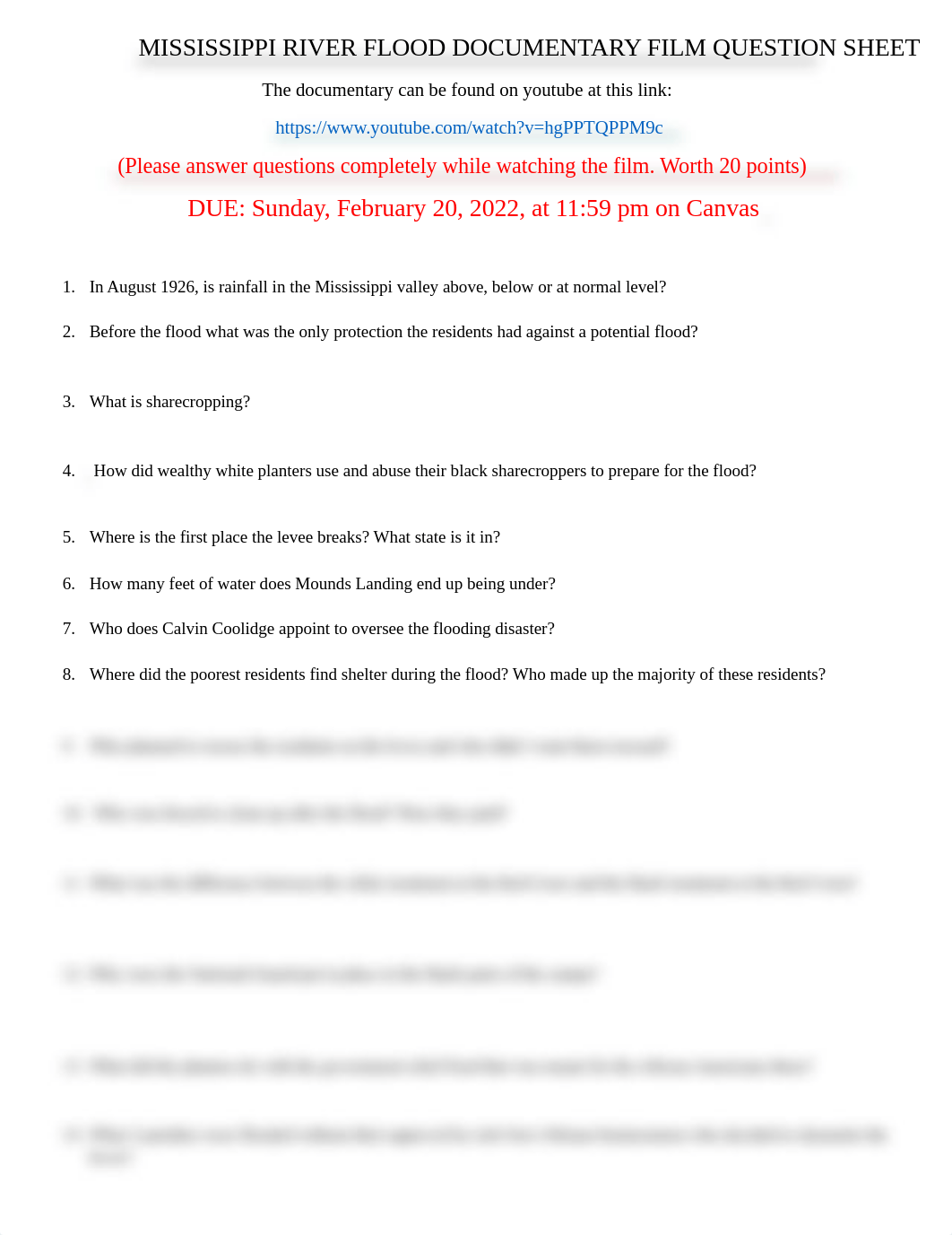 MISSISSIPPI RIVER FLOOD DOCUMENTARY FILM QUESTION SHEET.docx_d29zp66a19w_page1