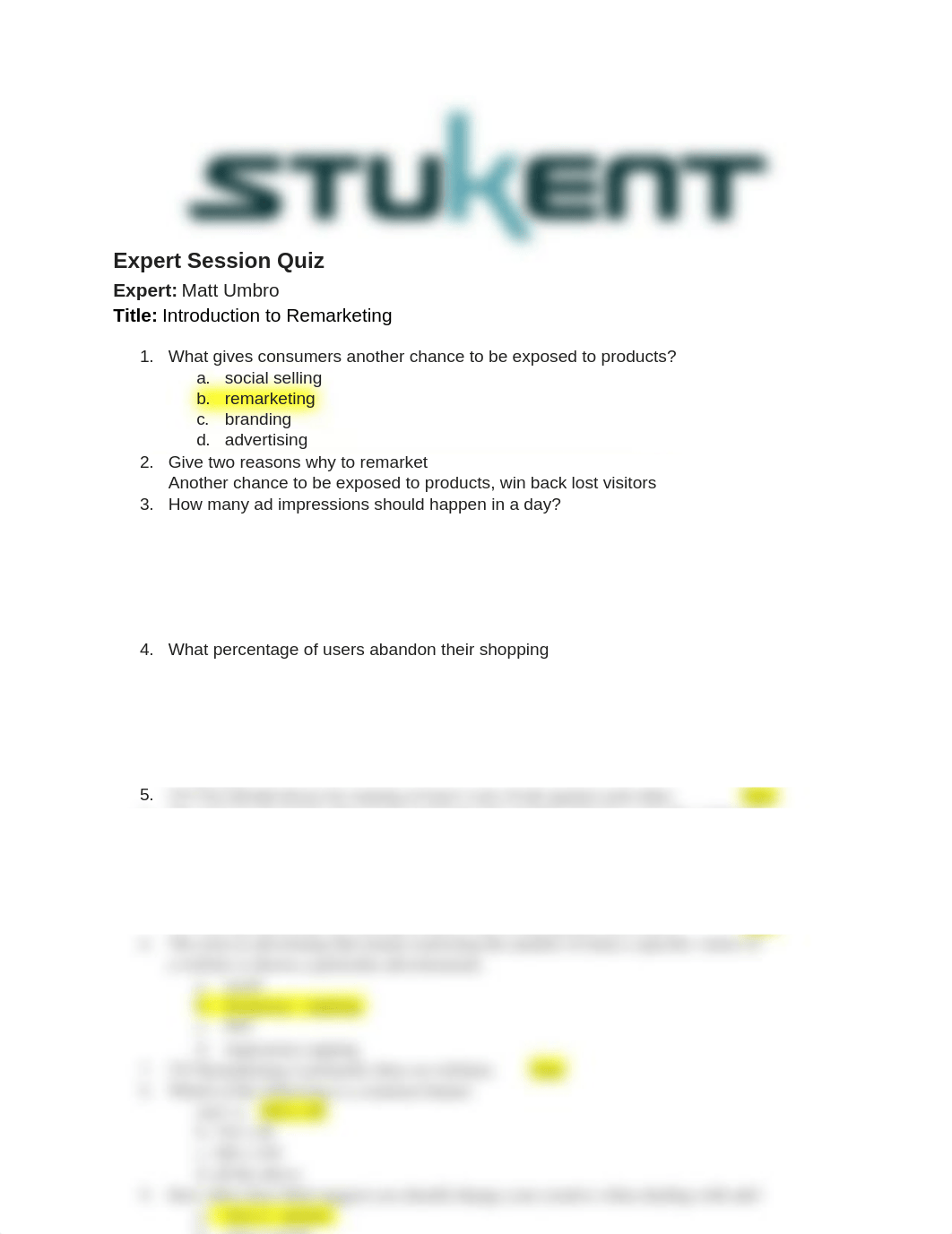 Expert Sessions Quiz Introduction to Remarketing - Matt Umbro.docx_d2a7idd7izi_page1