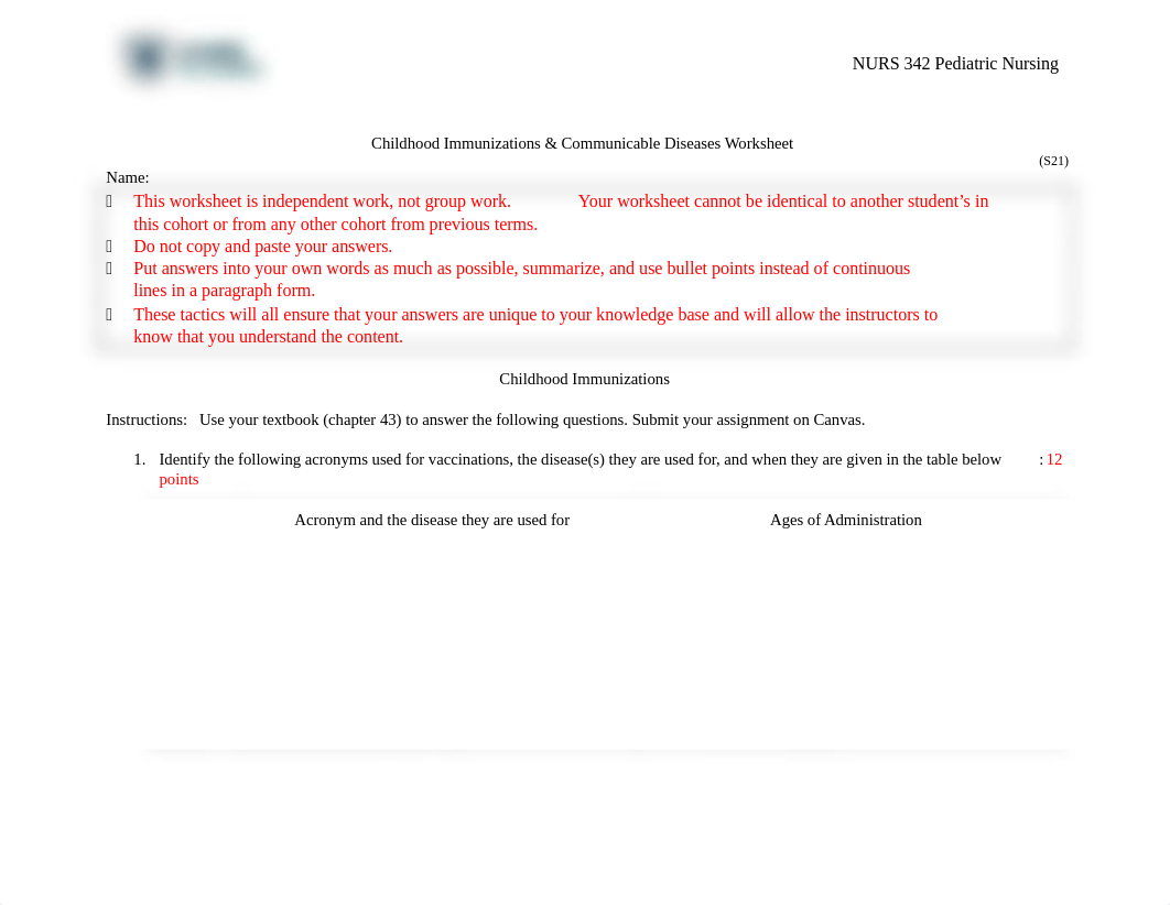 Course Hero Module 4 Student worksheet for Immunizations and Communicable Diseases.docx_d2ahp76p8l5_page1