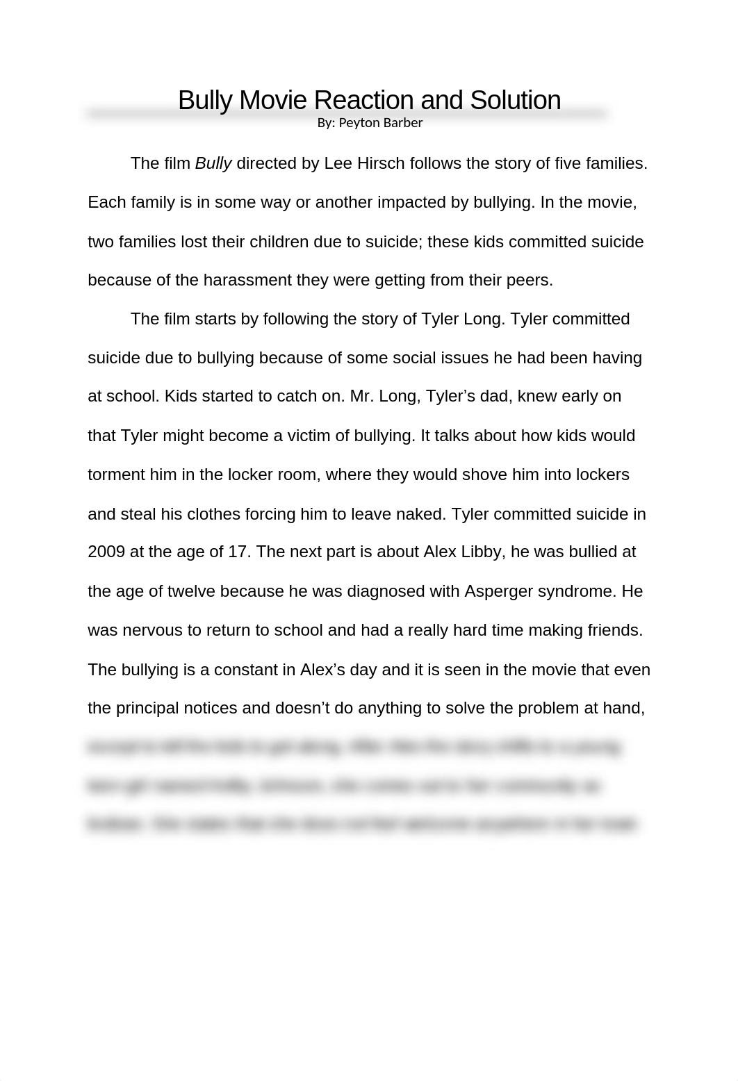 Bully Movie Reaction and Solution.docx_d2b2720yvbn_page1