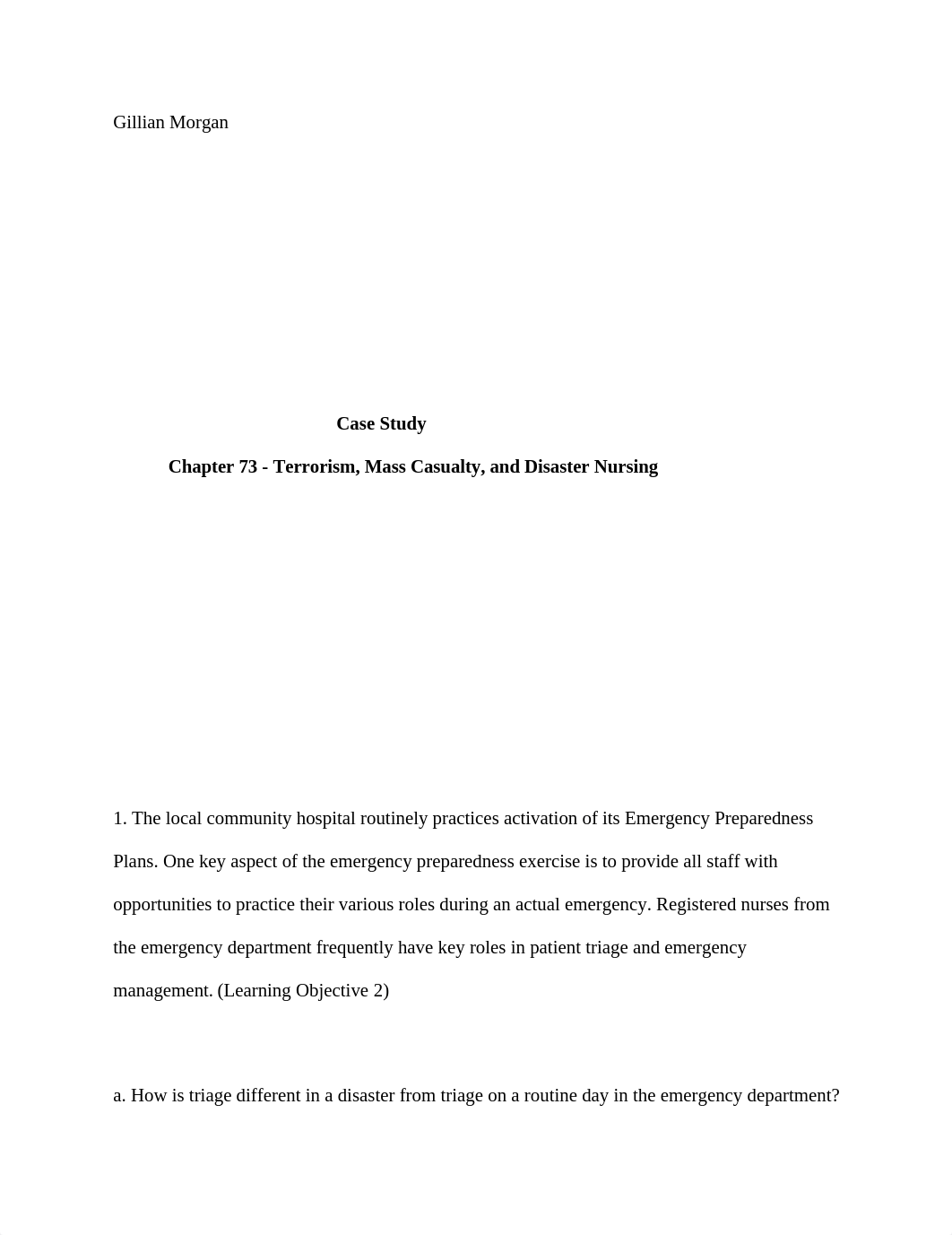 Chapter 73 - Terrorism, Mass Casualty, and Disaster Nursing     .docx_d2b9pmtqta8_page1