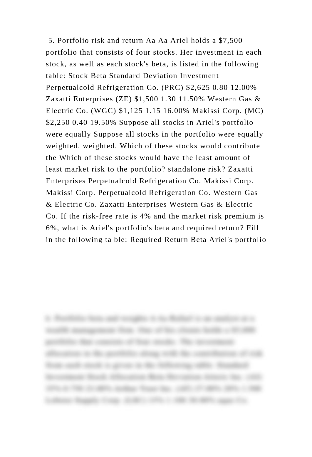 5. Portfolio risk and return Aa Aa Ariel holds a $7,500 portfolio tha.docx_d2ccd1mmcye_page2