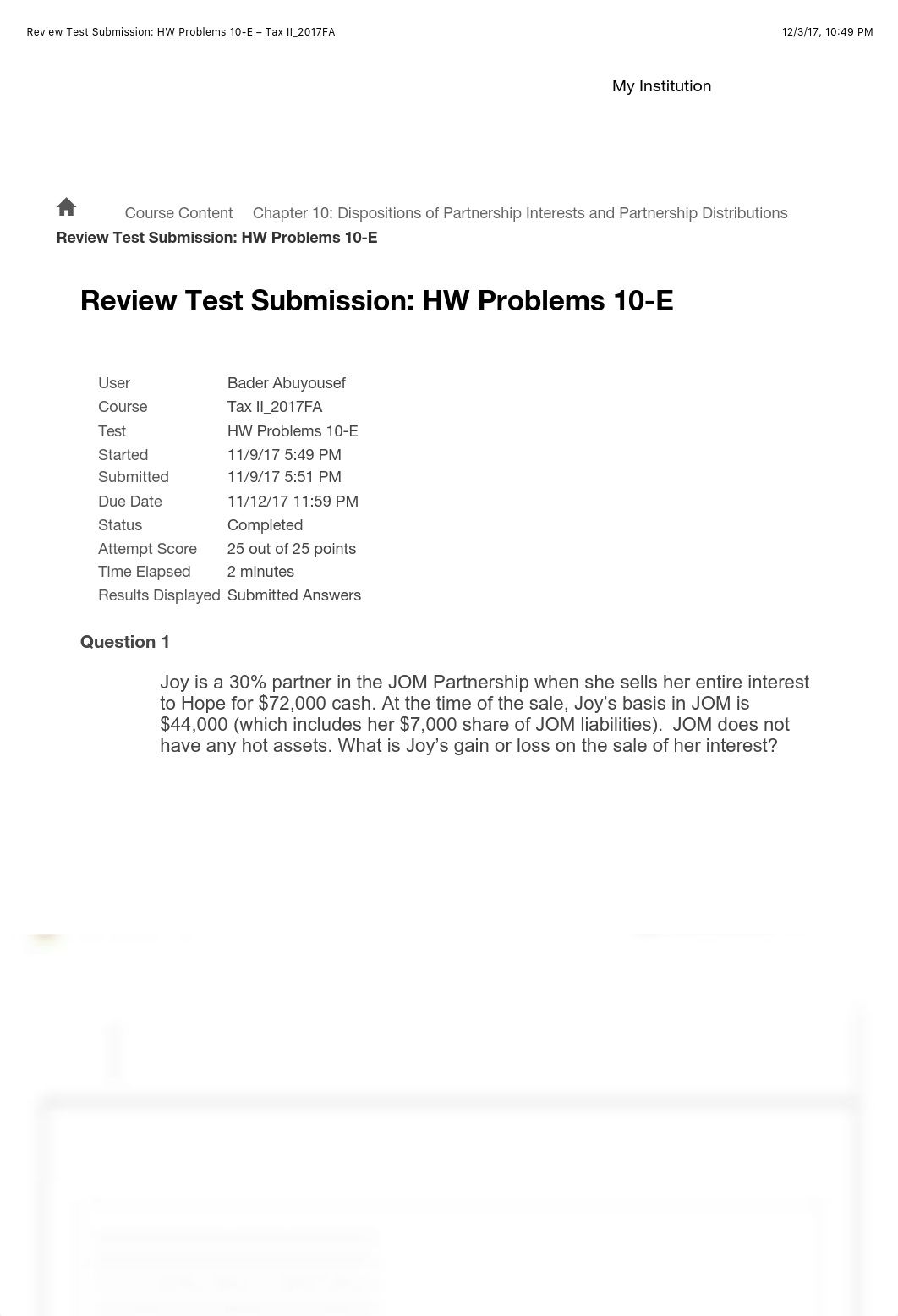 Review Test Submission: HW Problems 10-E - Tax II_2017FA.pdf_d2cevm1c1r0_page1