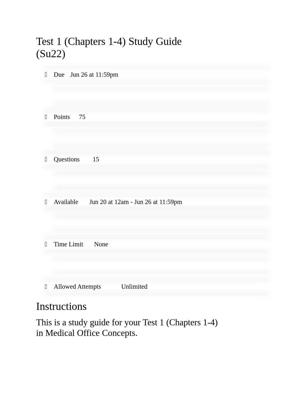 Medical Office Concepts - Test 1 (Chapters 1-4) Study Guide (Su22) (3).docx_d2cvk31h600_page1