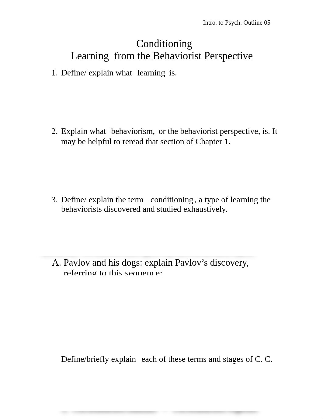 psychology-chp 5-Intro handout -Conditioning.online.2014 (1).doc_d2de31w0933_page1