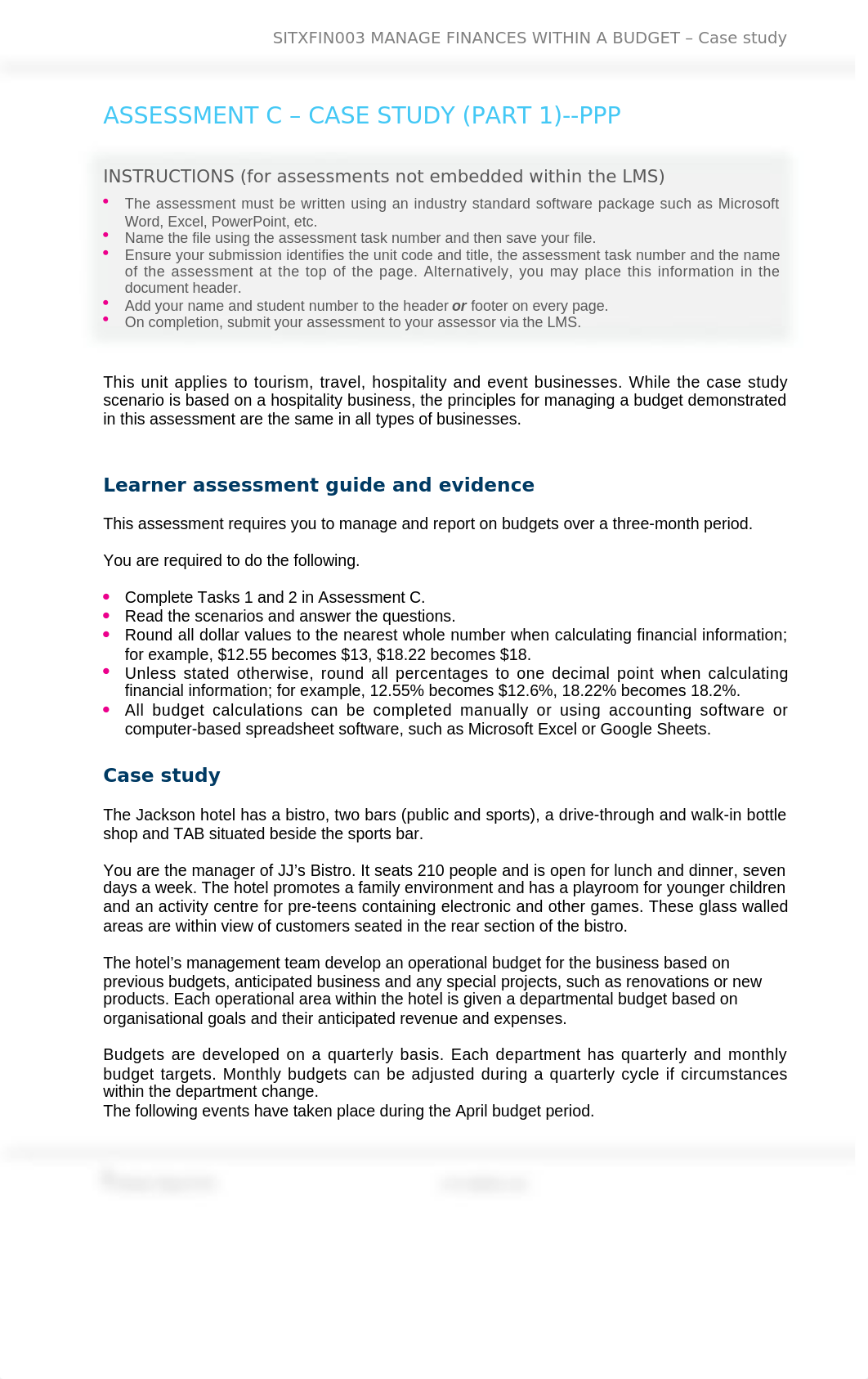 SITXFIN003_Assessment C_Case-study_Part 1_V1-0.docx_d2dujkb7u0t_page1