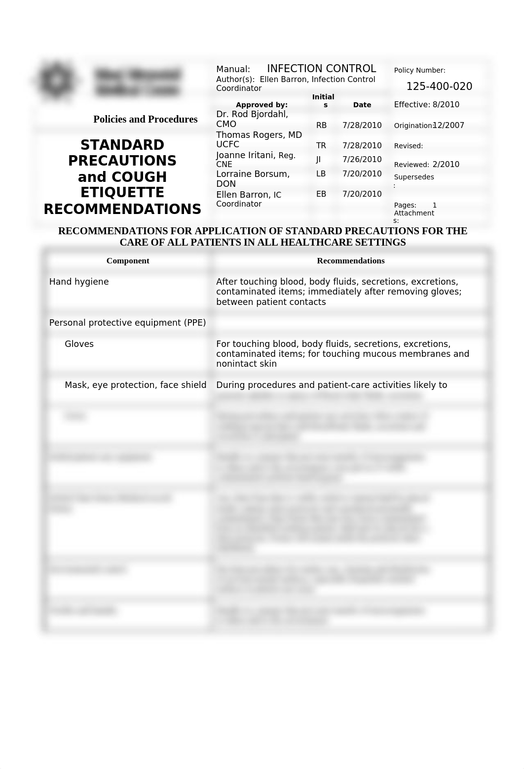 Standard Precautions and Cough Etiquette Recommendations.doc_d2e0srh8ld9_page1