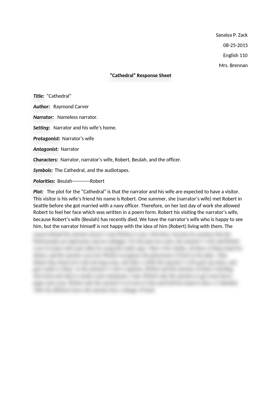 Cathedral-Literature Response Sheet_d2e4uy6d6h2_page1