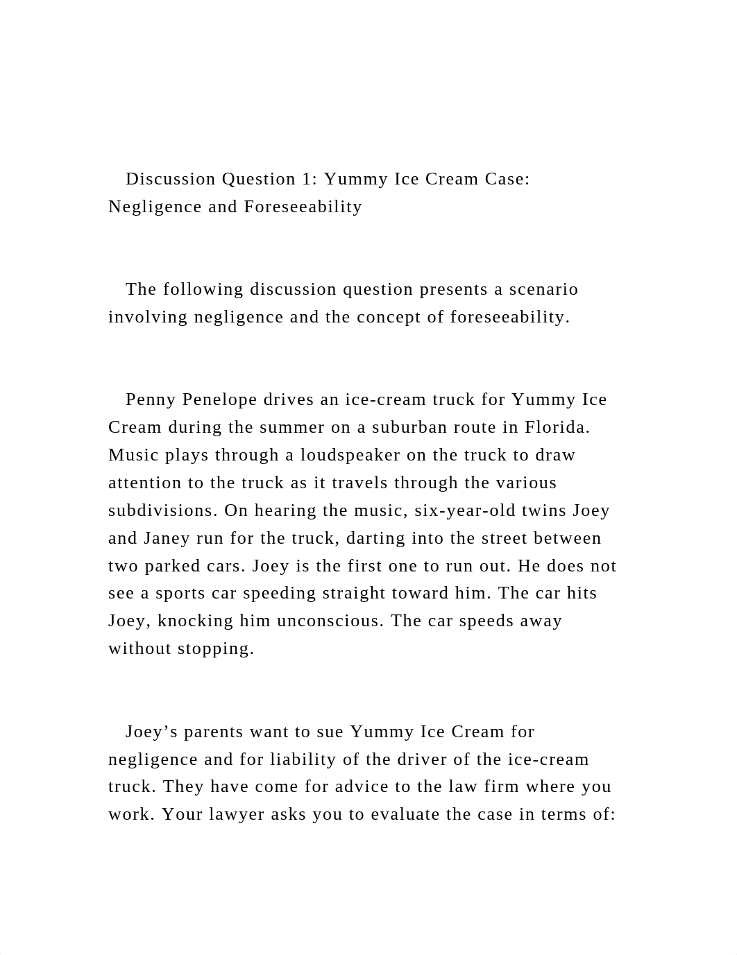 Discussion Question 1 Yummy Ice Cream Case Negligence and Fo.docx_d2efzjvq79l_page2