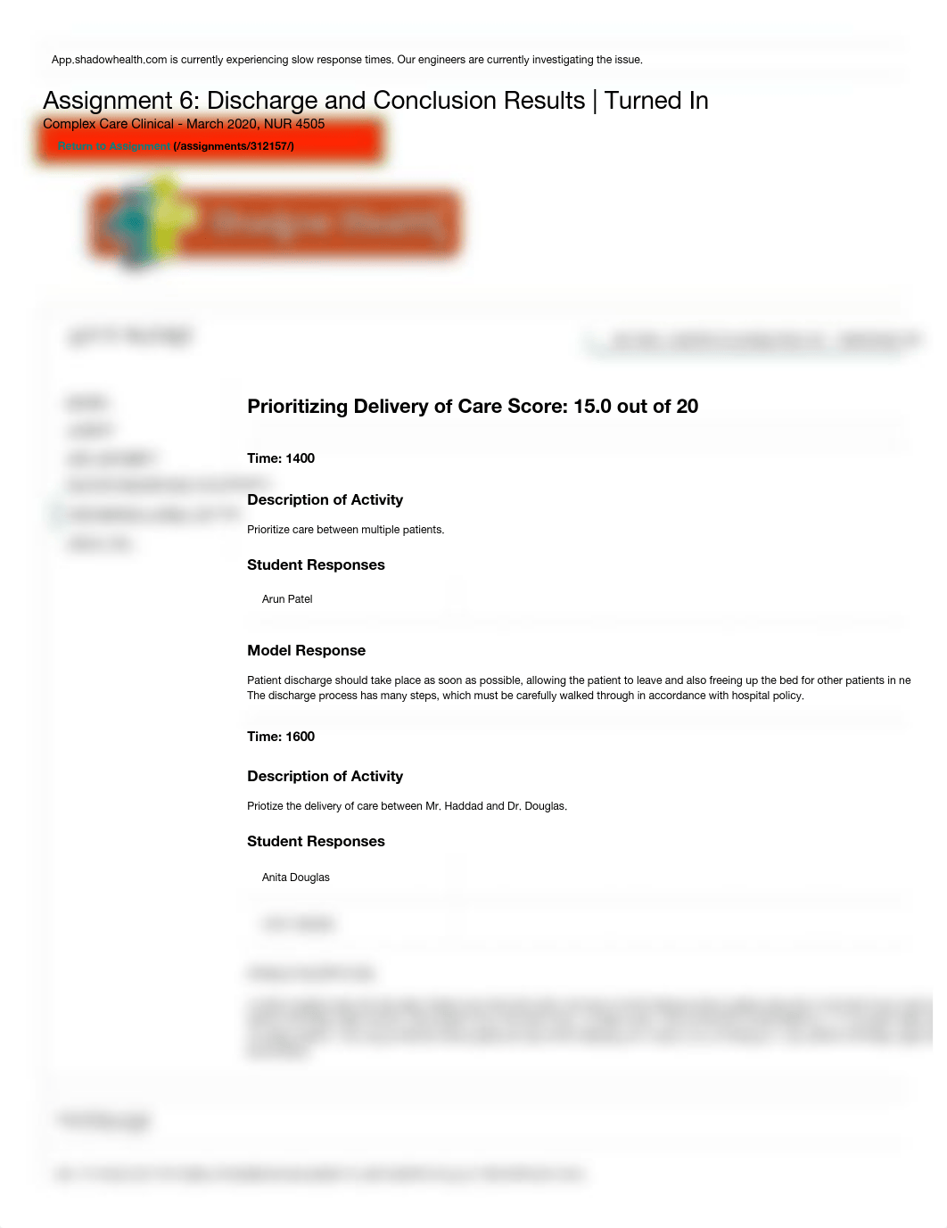 Assignment 6- Discharge and Conclusion | prioritize | Shadow Health.pdf_d2ejv1elqa9_page1