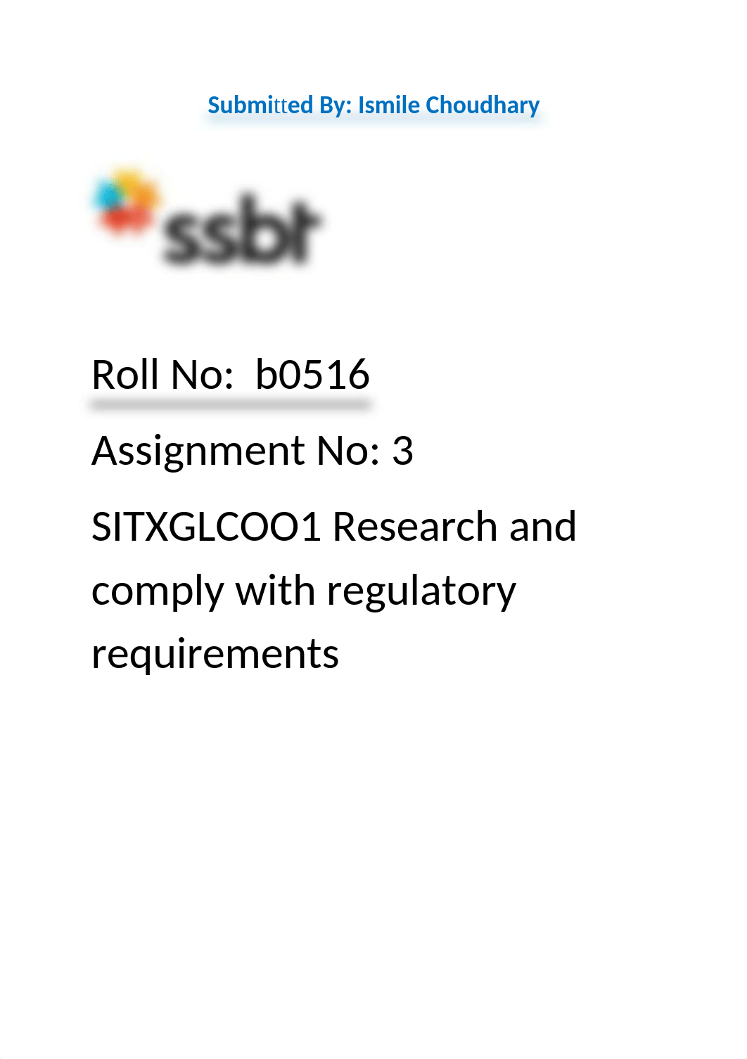 SITXGLCOO1 Research and comply with regulatory requirements Assignment 3.docx_d2elrvf934z_page1