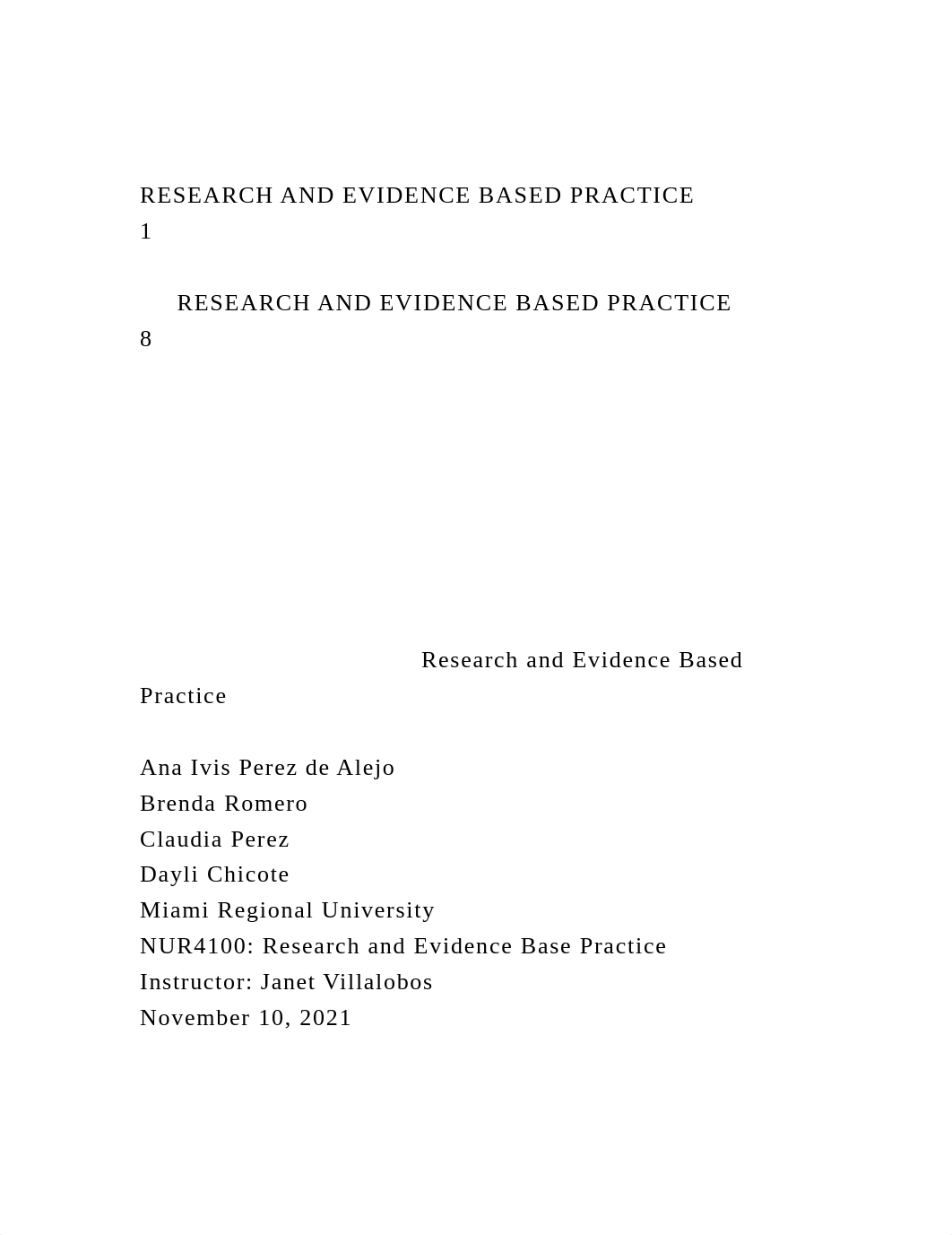 RESEARCH AND EVIDENCE BASED PRACTICE 1     RESEARCH AND EVID.docx_d2enau5ts6r_page2