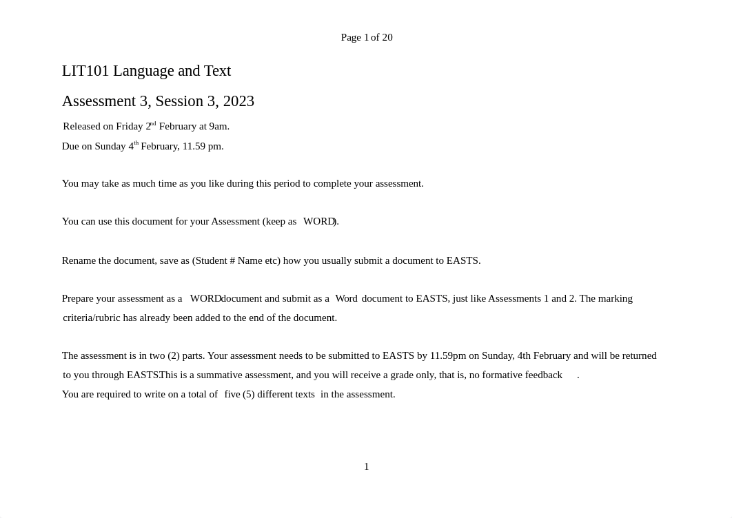 LIT101 202390 Assessment 3 Question Paper FINAL January 2024.docx_d2fbowwosg7_page1