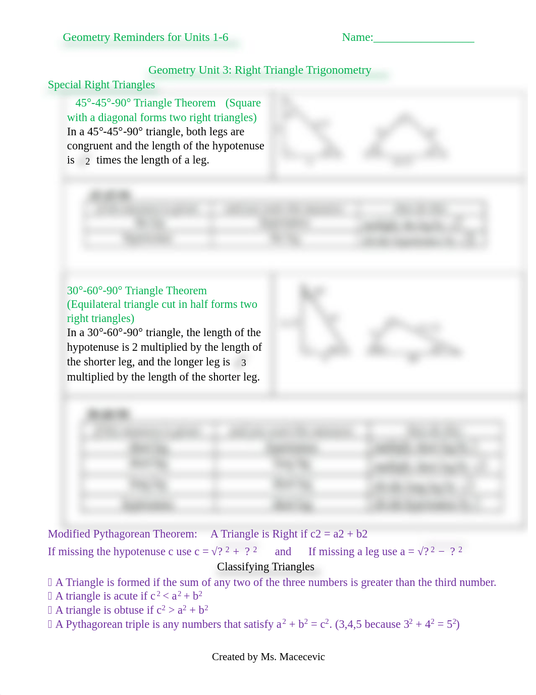 Diamond Ogletree - Unit 3 Right Triangle Trigonometry Recap and Reminders.pdf_d2frqk2yg17_page1