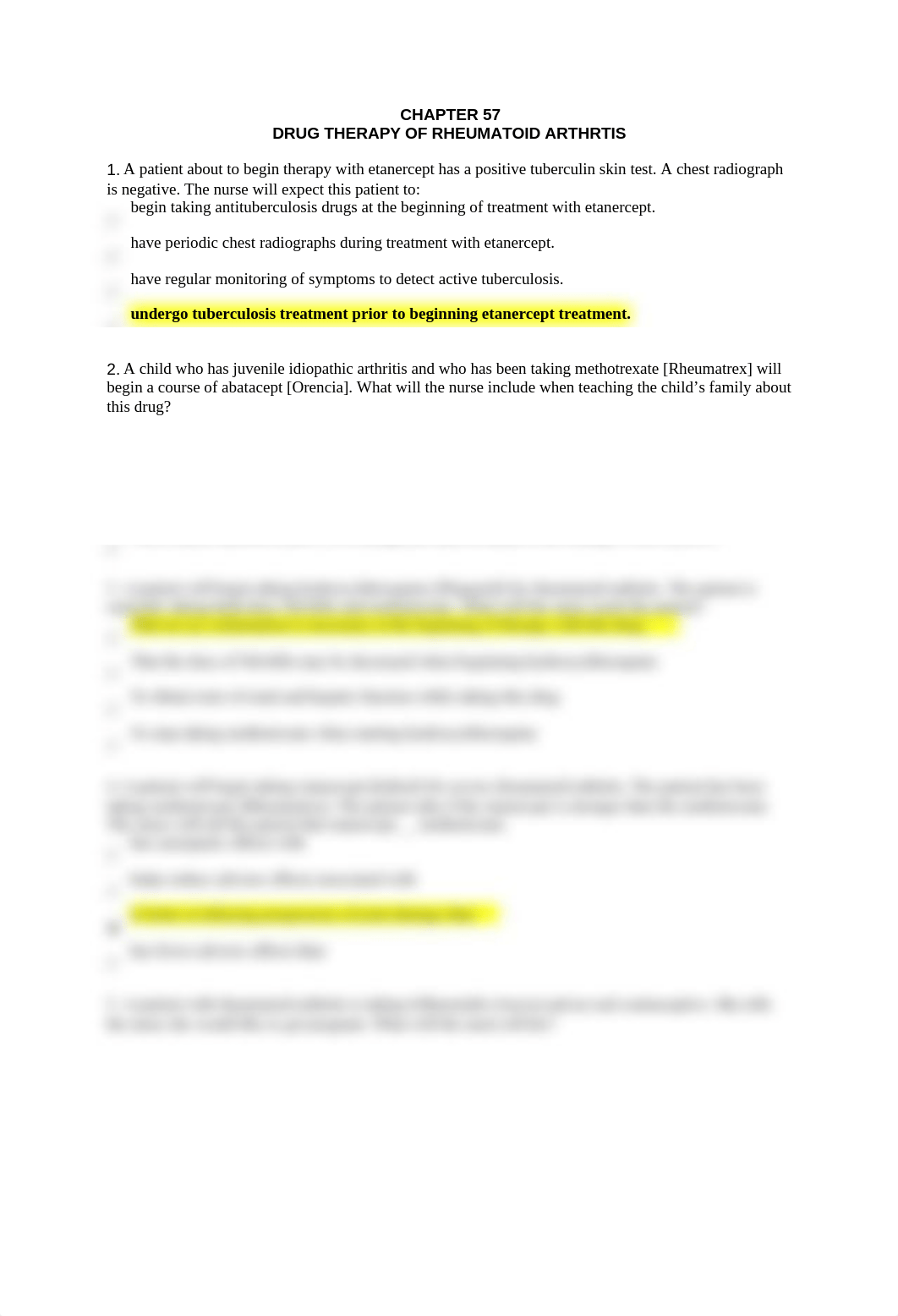 Practice Questions_Chapter 57_Drug Therapy for Rheumatoid Arthritis.docx_d2fz0pr3l4k_page1