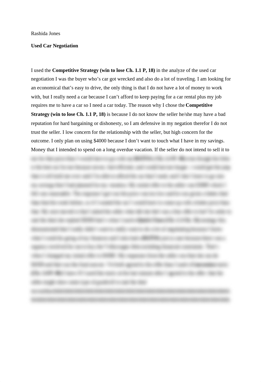 I used the Competitive Strategy in the analyze of the used car negotiation I was the buyer who_d2g58m34yan_page1