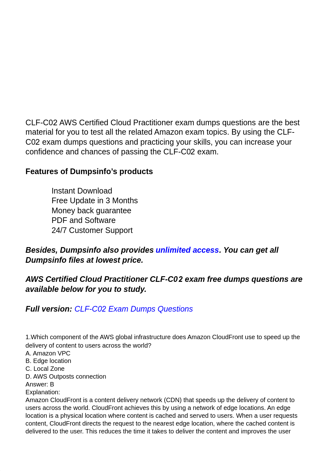 CLF-C02 AWS Certified Cloud Practitioner Exam Dumps.pdf_d2h89734dsw_page1