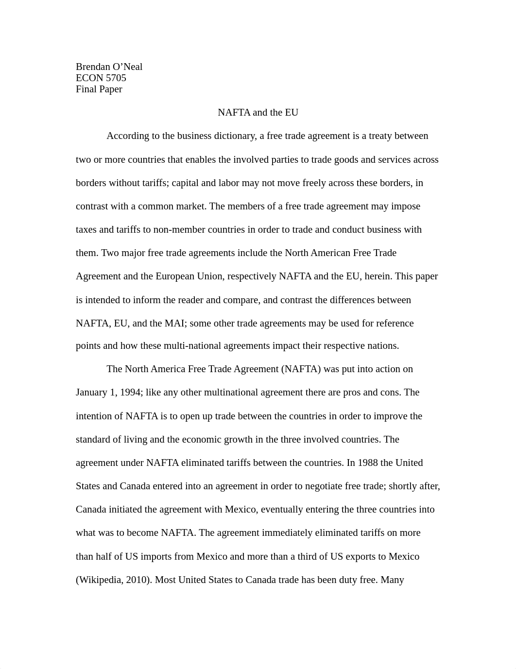 ECON 5705 NAFTA EU PAPER Brendan O&acirc;€™Neal_d2h9na6rlyb_page1