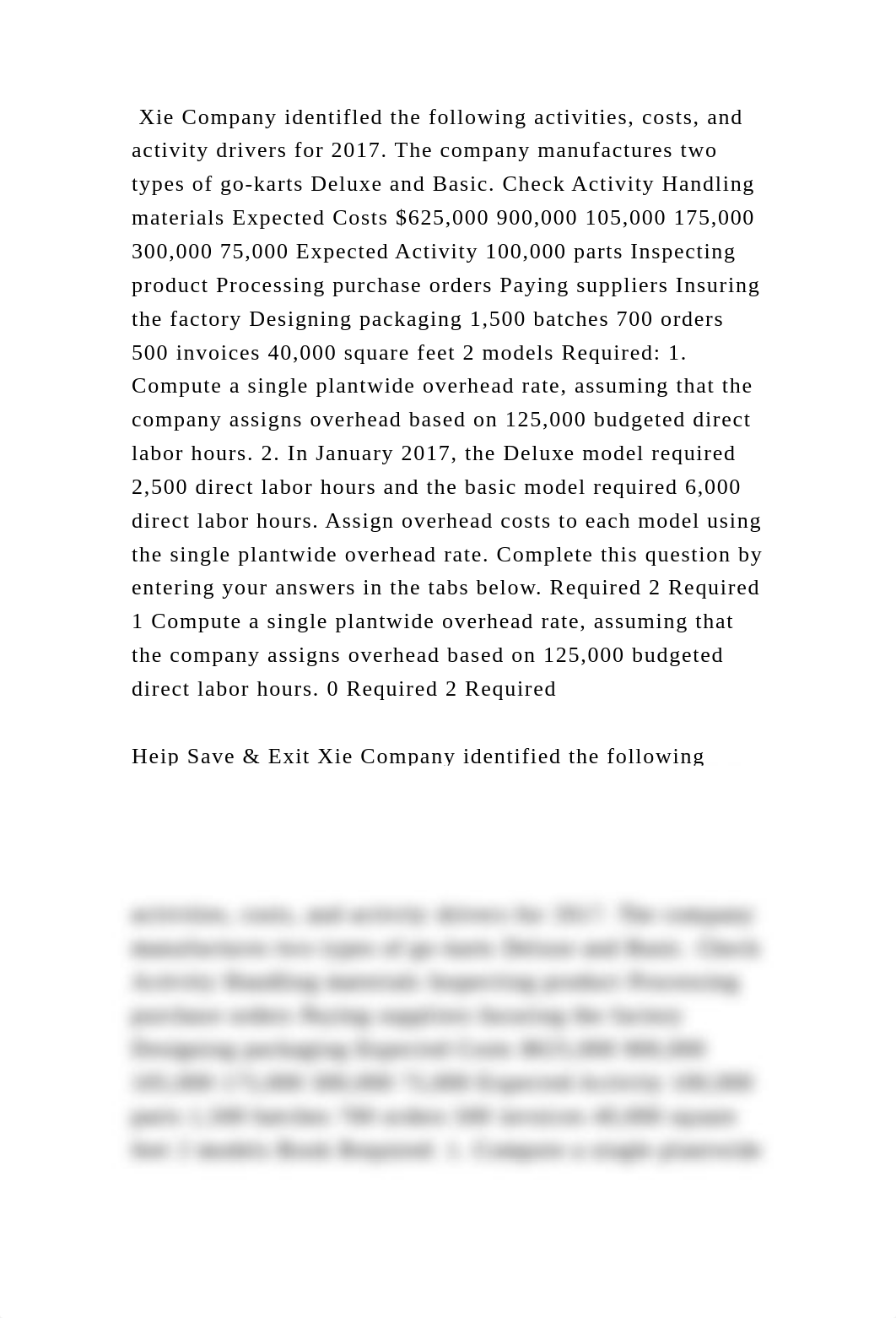 Xie Company identifled the following activities, costs, and activity .docx_d2hw719r7rp_page2