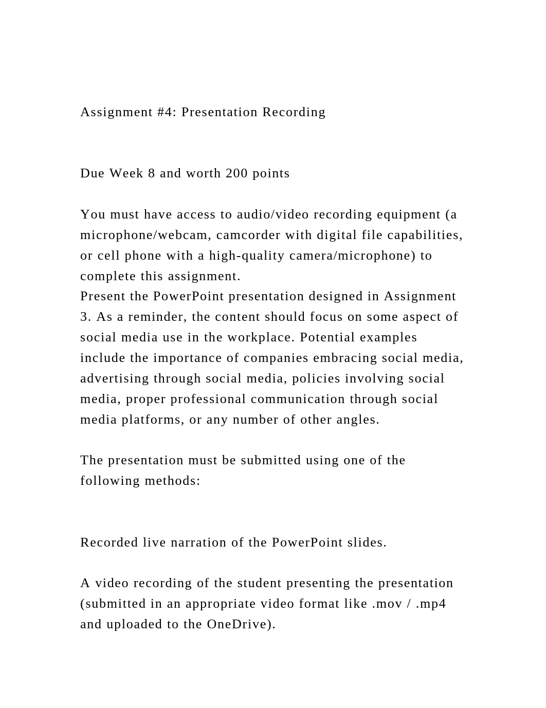 Assignment #4 Presentation RecordingDue Week 8 and worth 20.docx_d2i5ww0h2su_page2