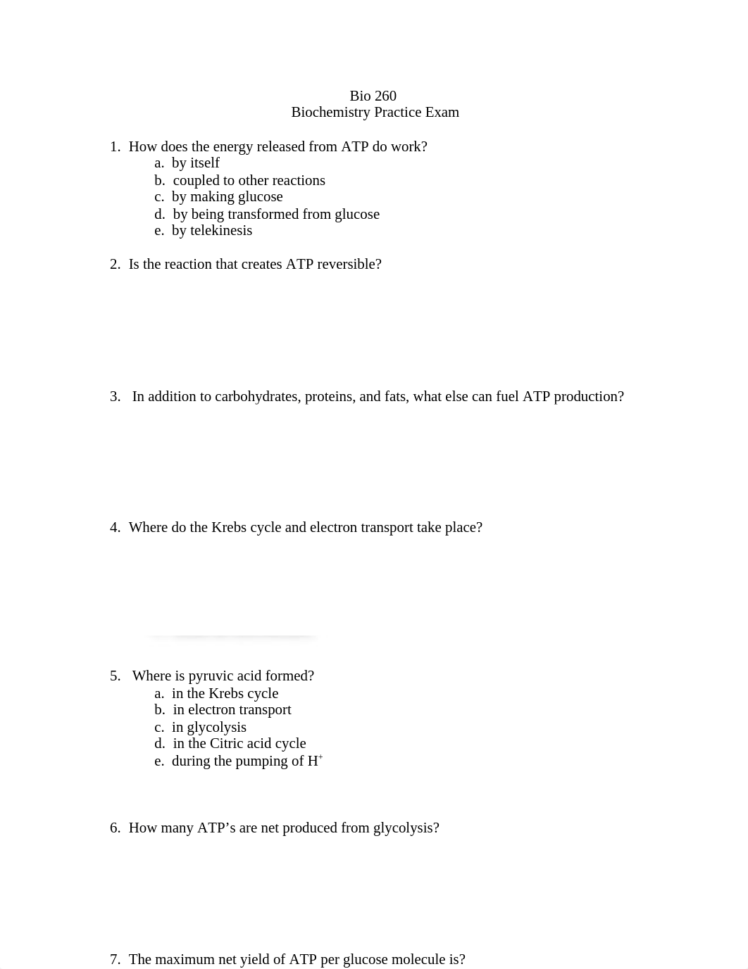 Bio 260 Biochemistry Practice Exam_d2i6wf3pnfz_page1