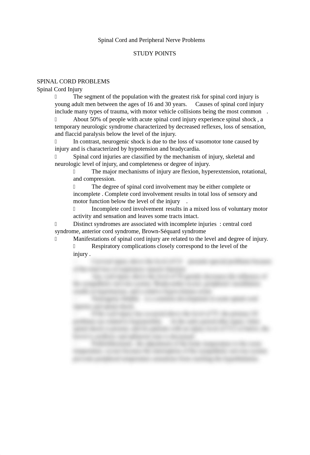 Spinal Cord Injury Study Points.rtf_d2ijsql2hb6_page1