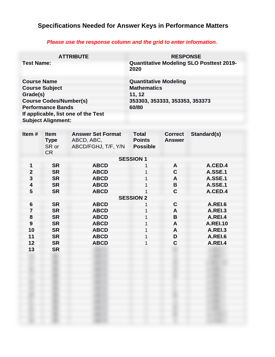 Quantitative Modeling  SLO Posttest 2019-2020 Performance Matters Specs.docx_d2itodu2izm_page1