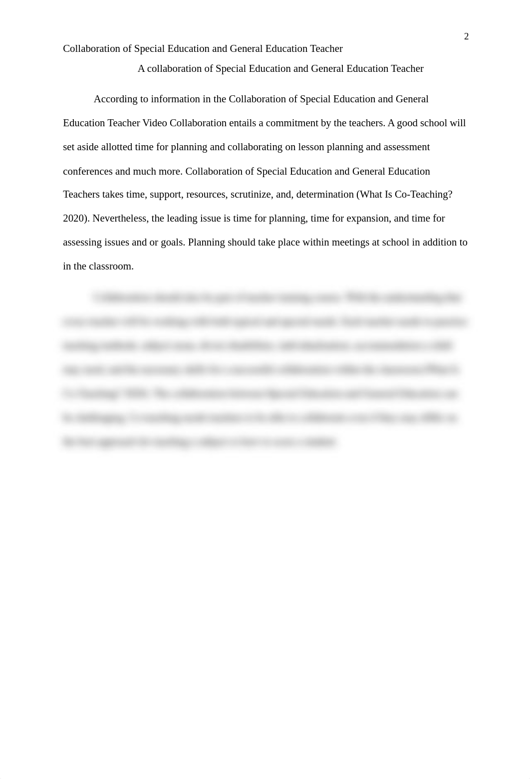 MSE 7407 week two Collaboration of Special Education and General Education Teacher.docx_d2j29m1wn1c_page2