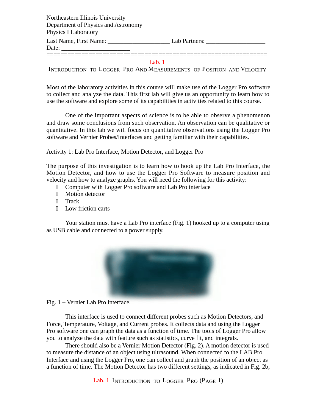 Lab1(INTRODUCTION TO LOGGER PRO AND MEASUREMENTS OF POSITION AND VELOCITY).doc_d2jqlem9acu_page1