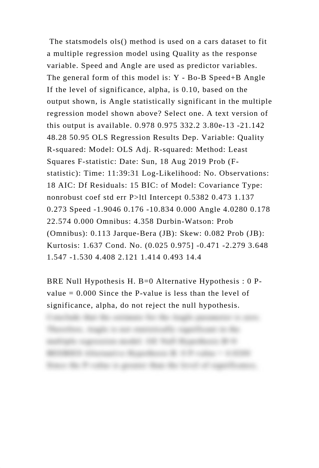 The statsmodels ols() method is used on a cars dataset to fit a multi.docx_d2k16cfcg0d_page2
