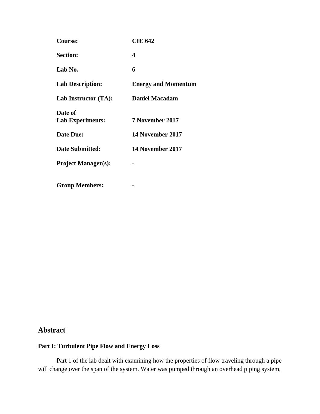 Fluid Mechanics Lab 6 Report.docx_d2knt2a228f_page1