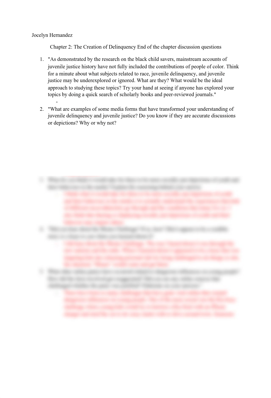 Chapter 2_ The Creation of Delinquency End of the chapter discussion questions.pdf_d2lg9cwdl0e_page1