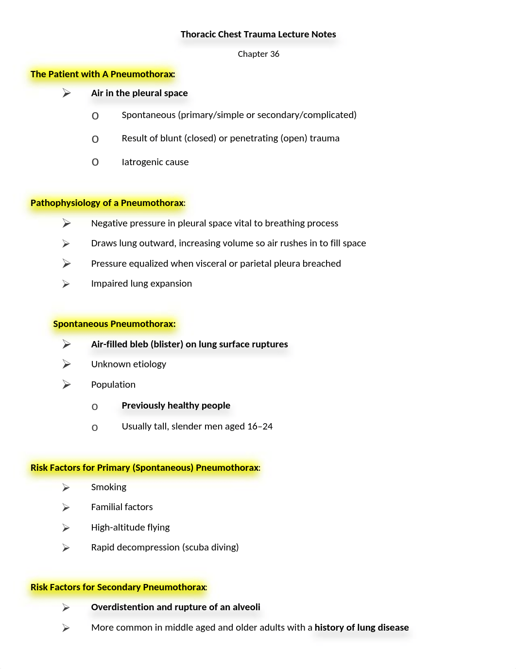 Thoracic Chest Trauma Lecture Notes 2020 Watts.rtf_d2llbg6v90e_page1