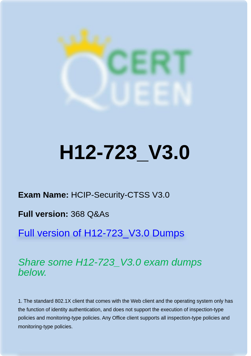 HCIP-Security H12-723_V3.0 Exam Dumps.pdf_d2lnuxzfm3o_page1