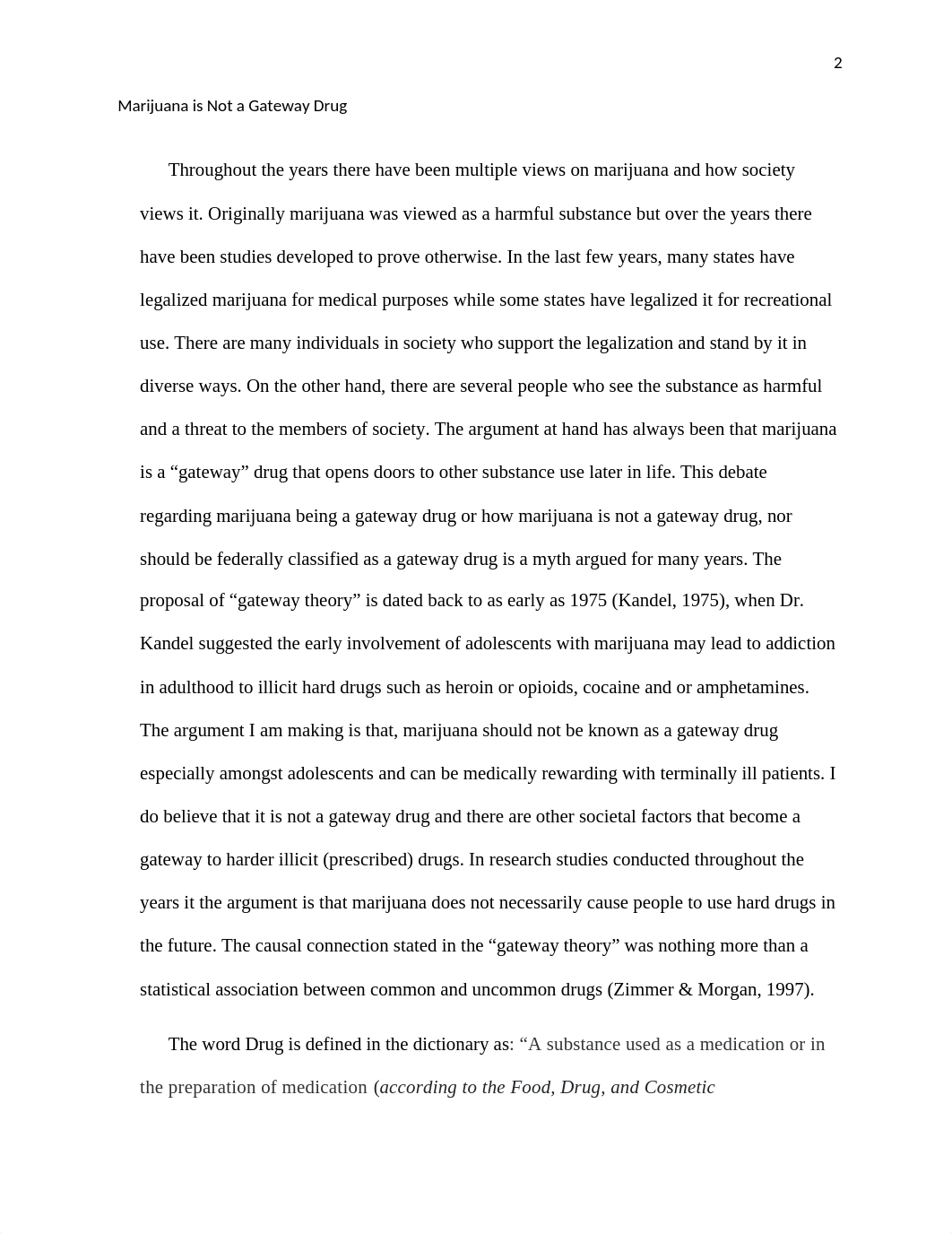 Marijuana is Not a Gateway Drug Persussive Essay  - ENG123 .docx_d2m4p9tjgdc_page2