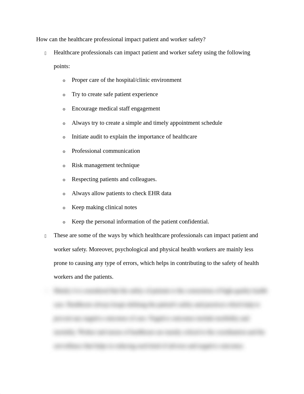 How can the healthcare professional impact patient and worker safety.docx_d2m71pvgp6z_page1