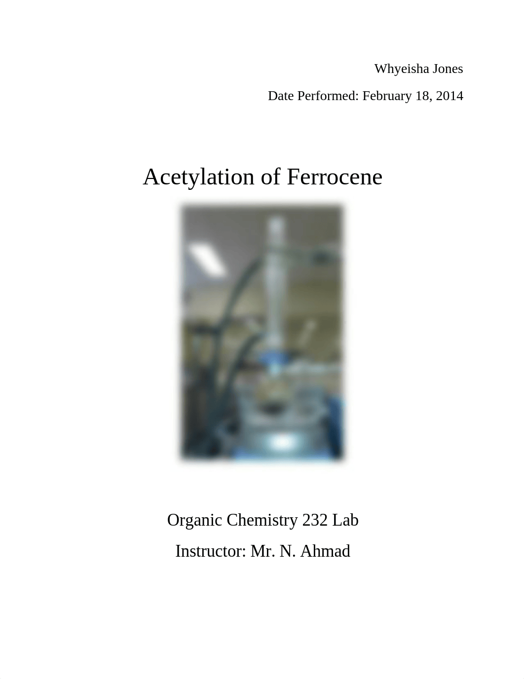 acetylation of ferrocene lab_d2mi37hzcdc_page1